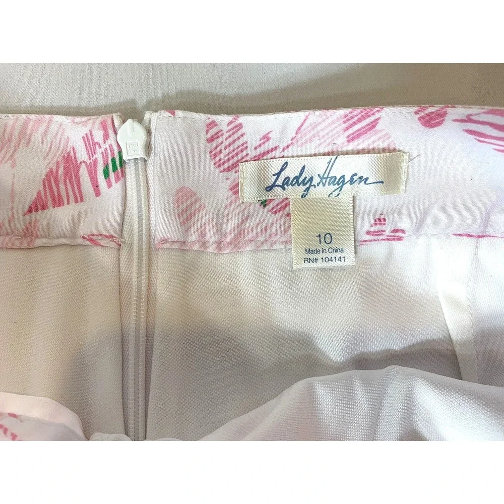 Lady Hagen Golf Skort Womens 10 Cotton Floral Pink Ribbon Breast Cancer Stretch - Picture 3 of 10